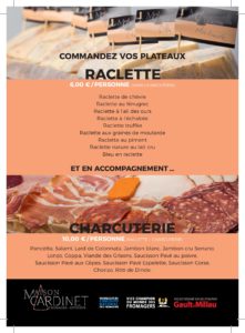 Plateaux raclette et charcuterie